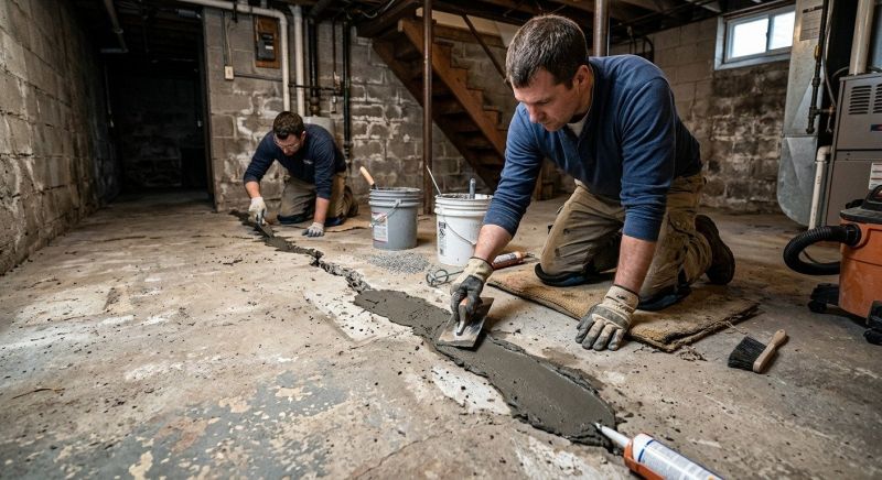 Cracked Basement Floor Repair in Arlington, TX