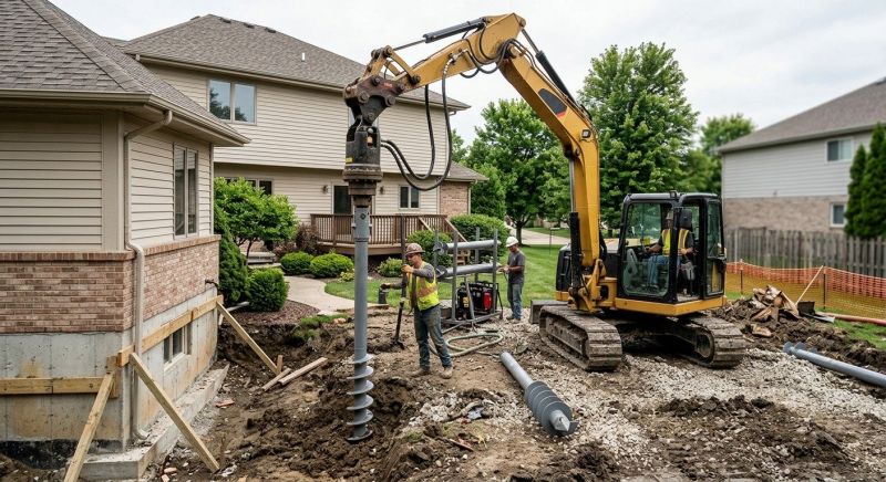 Helical Pile Installation in Arlington, TX