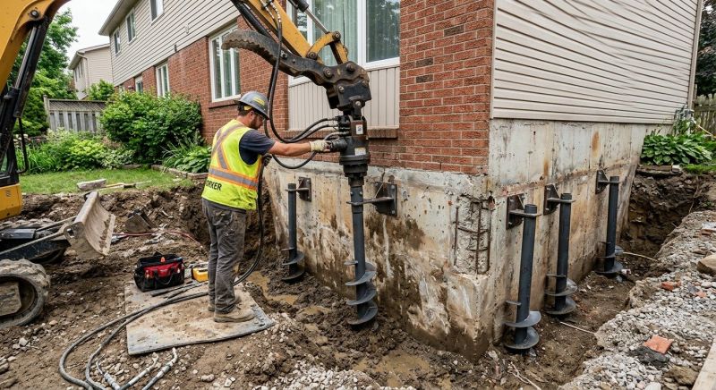 Helical Pile Installation in Arlington, TX