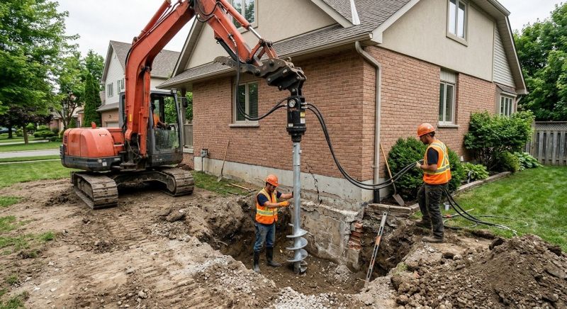 Helical Pile Installation in Arlington, TX